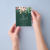 Budget Wedding Invite Floral Green Emerald Flyer (Hand)