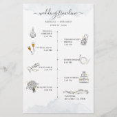 Budget Wedding Itinerary Modern Icons Programme Ka Briefpapier (Voorkant)