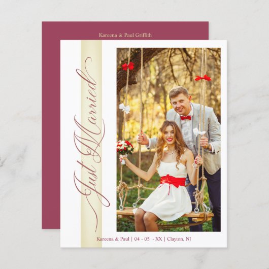 Budget Wedding Net getrouwd Handje Letterd Foto (Voorkant / Achterkant)