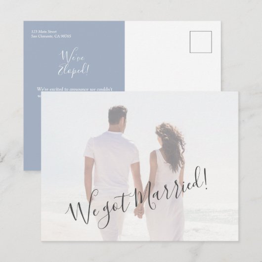 Budget Wedding Photo Elopement Briefkaart (Voorkant / Achterkant)