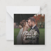 Budget Wedding Photo Hand-Lettered Dank u Notitiekaartje (Voorkant)