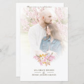 Budget Wedding Pink Flowers & Branches Bouquet (Voorkant / Achterkant)