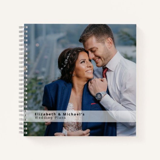 Budget Wedding Planner - Aangepaste Trendy Modern Notitieboek (Voorkant)