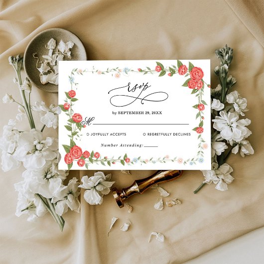 Budget Wedding RSVP Kaart