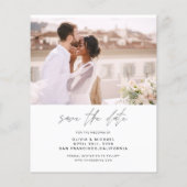 Budget Wedding Save the Date Photo Minimalist (Achterkant)
