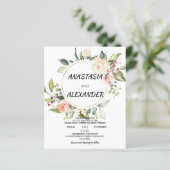 Budget Wedding-uitnodiging. Uitnodiging (Staand voorkant)