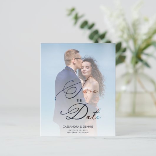 Budget Wedding Vellum Transparency Photo Script (Staand voorkant)