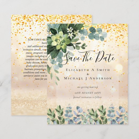 BUDGET WEDING BESPAREN DATA - GROENERY Eucalyptus (Voorkant / Achterkant)