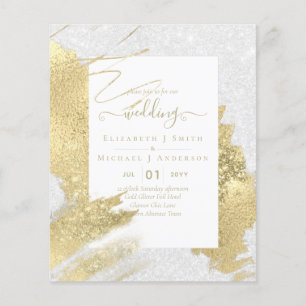 BUDGET WEDING INVITATIONS Gold Glitter Folie look Flyer