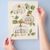 Budget Weinig pompoen herfst waterverf baby shower Flyer (Hand)