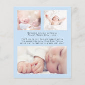 Budget Welcome 4 Foto Blue Birth Notice (Achterkant)