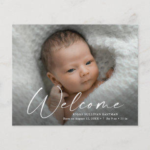 Budget Welcome Baby Photo Carte de remerciements
