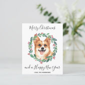 Budget Welsh Corgi Dog Merry Briefkaart (Staand voorkant)