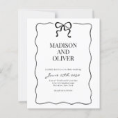 Budget Whimsical Black Bow Tie Wedding Invitation (Voorkant)