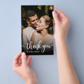 Budget Whimsical Chic Script Weduwen Dank u Flyer (Hand)