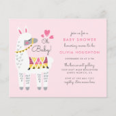 Budget Whimsical Pastel Pink Llama Oh Baby shower (Voorkant)
