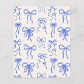 Budget Whimsical Quirky Blue Bow Boy Baby shower (Achterkant)