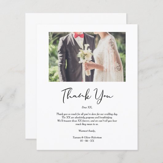 Budget Whimsical Script Bedankt Wedding Suppliers  (Voorkant / Achterkant)