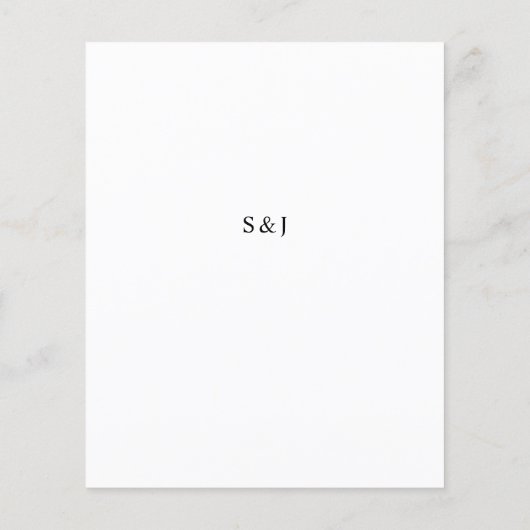 Budget White Boho Floral Menu (Achterkant)