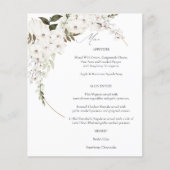Budget White Boho Floral Menu (Voorkant)