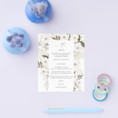Budget White Boho Floral Menu 2 (Enkel)