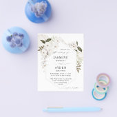 Budget White Boho Floral Wedding V2 LN Flyer (Enkel)