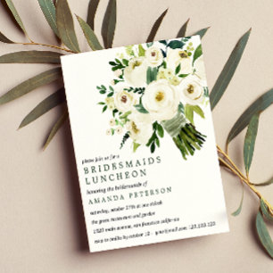 BUDGET White Bouquet Bridesmaids Luncheon Weddensc