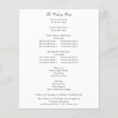 Budget White Elegant Wedding Programme (Achterkant)