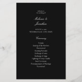 Budget White Elegant Wedding Programme - Black MED (Devant)