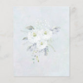 Budget White Floral Blue Wedding Uitnodiging (Achterkant)