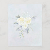 Budget White Floral Blue Wedding Uitnodiging (Achterkant)