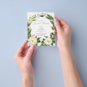 Budget White Floral & Greenery Vrijgezellenfeest Flyer (Hand)