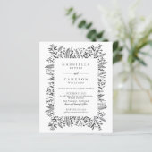 Budget White Floral Line Art Wedding All-in-One (Staand voorkant)