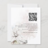 Budget White Floral QR Code Wedding RSVP (Achterkant)