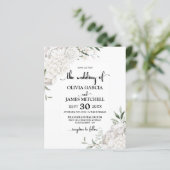 Budget White Floral Wedding Invitation (Staand voorkant)