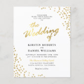 Budget White Gold Glitter Weddenschap (Voorkant)
