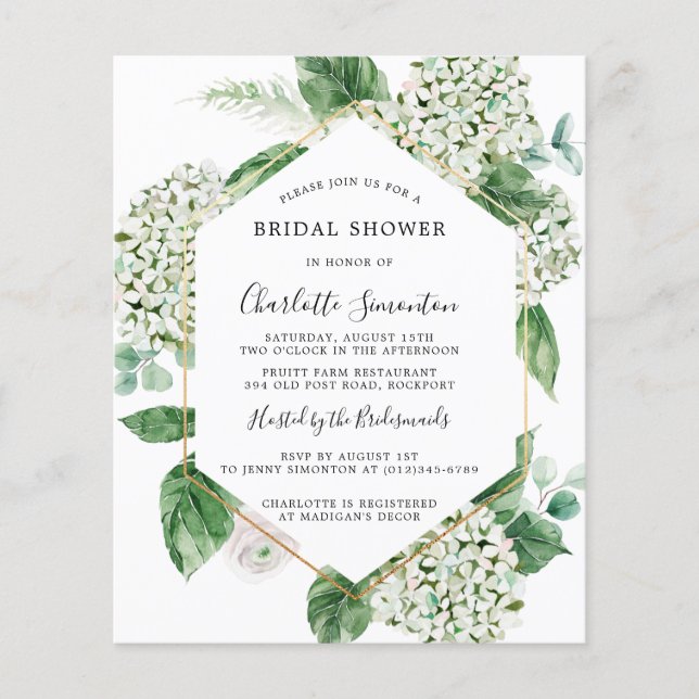Budget White Hydrangea Bridal Shower (Voorkant)