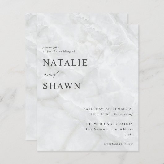 Budget White Marble Wedding (Voorkant / Achterkant)