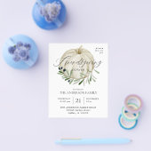 Budget White Pumpkin Friendsgiving Flyer (Enkel)