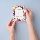 Budget White Pumpkin Herfst Floral Wedding Flyer (Hand)