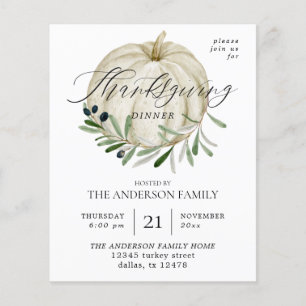 Budget White Pumpkin-Thanksgiving Flyer