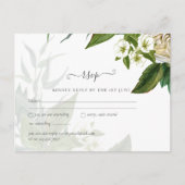 Budget White Roses Dusty Blue Wedding Briefkaart (Voorkant)