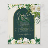 BUDGET White Roses Forest Green Winter Weddenschap (Voorkant)