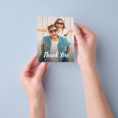 Budget White Text Weddenschap Foto Dank u Opmerkin Flyer (Hand)