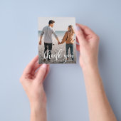 Budget White Text Wedding Foto Dank u Flyer (Hand)