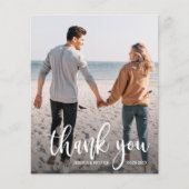 Budget White Text Wedding Foto Dank u Flyer (Voorkant)