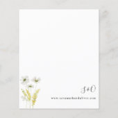 Budget White & Yellow Floral Wedding Flyer (Achterkant)