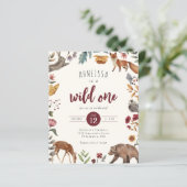 Budget Wild One Animal Woodland First Birthday (Staand voorkant)