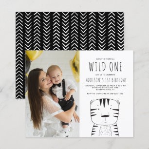 Budget Wild One Foto 1e Verjaardagsuitnodiging