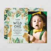 Budget Wild One Foto Green Gold Birthday (Voorkant / Achterkant)